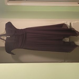 Strapless red burgundy dress